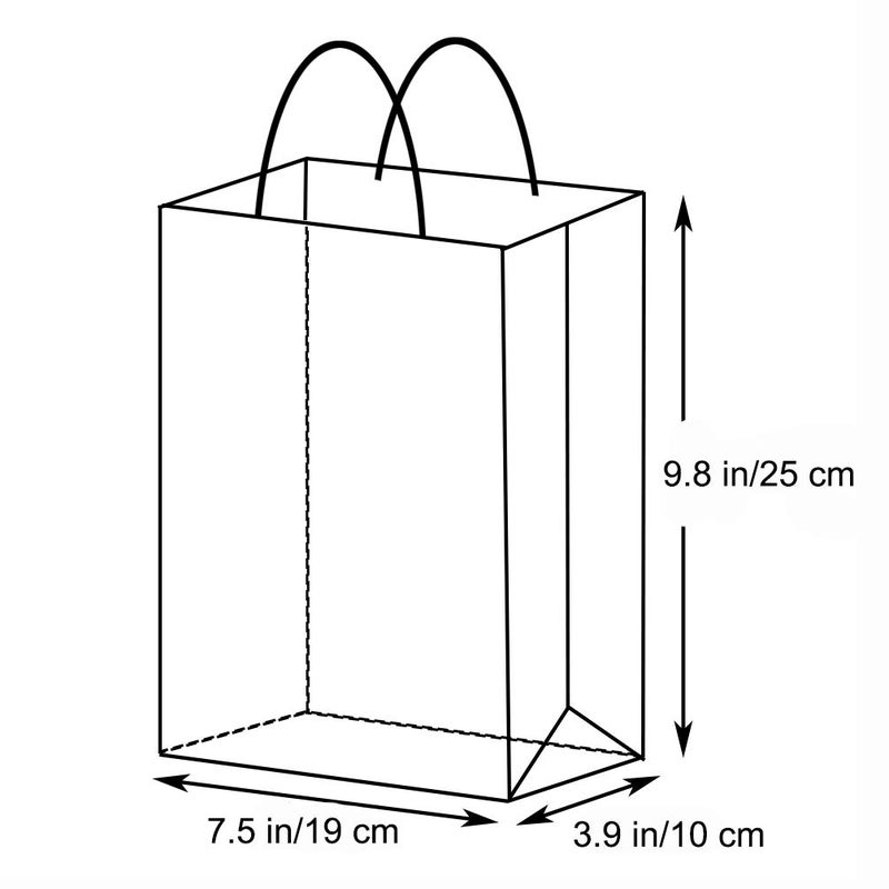 AZOWA Gift Bags Light Blue Kraft Paper Bags With Handles (7.5 x 3.9 x 9.8 in, 12 CT) - Image 2